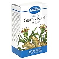 Alvita Tea Bags, Ginger Root, Caffeine Free, 24 tea bags (Pack of 3)