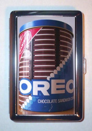 OREO COOKIE VINTAGE TIN POP ART 1960s Double-Sided Cigarette Case, ID Holder, Wallet with RFID Theft Protection