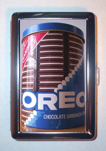 OREO COOKIE VINTAGE TIN POP ART 1960s Double-Sided Cigarette Case, ID Holder, Wallet with RFID Theft Protection