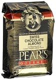 Pear's Gourmet 100% Arabica Swiss Chocolate Almond Coffee, Whole Bean, 8-Ounce Bags (Pack of 6)