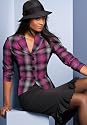 metrostyle Pleated Plaid Skirtsuit