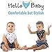 Baby Bandana Drool Bibs Use For Drooling, Teething, & Feeding - Soft Absorbent Cotton, 2 Adjustable Snaps - 4 Cute White, Cream, Gray, & Black Unisex Bandana Bibs for Girls & Boys - By Hello Baby Care