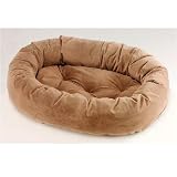 Bowsers Microvelvet Donut Dog Bed in Khaki (Khaki, XX-Large (55in x 35in))