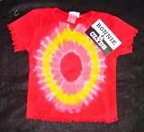 Girls Short Sleeve Tie Dyed T-Shirt - Red/Yellow