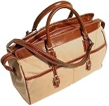 Review Floto Imports  / Floto Imports Casiana Canvas Tote Bag w/ Leather Trim Travel Totes