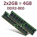 Dual Channel Kit: 2 x 2 GB =4GB 240 pin DDR2-800 DIMM (800Mhz, PC2-6400) 128Mx8x16 double side, TOP MARKEN - JE NACH VERF�GBARKEIT  - TOP PREIS - 100% kompatibel zu DDR2-667 PC2-5300 / DDR2-533 PC2-4200