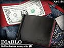 DIABLO　メンズ　バッファローレザー　マネークリップ　【ブラック&times;レッド】　KA-1164