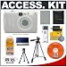 Snug-It Tight Fit Camera Skin (Clear/White) with Spare NB-5L Battery + Secure Digital...