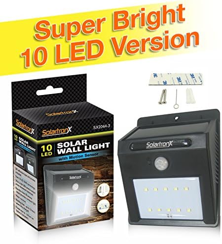 10 LED Motion Sensor Solar Light. Dusk to Dawn Security Lighting For Outdoors. Ideal for Walkway, Garden, Yard, Deck, Patio, Fence and Outdoor.