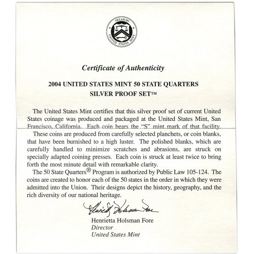2004-S-US-Mint-Quarters-Silver-Proof-Set-OGP