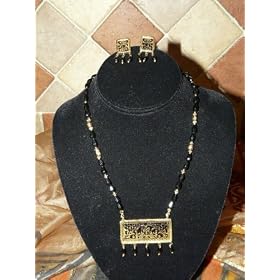 Jewelry on Sale-22k Gold Plated Beaded Thewa Necklace Set Ethnic Design Set 3pc(Brand New) Free Shipping