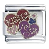 Kisses Hugs Pugster Italian Charm Bracelet