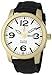 Invicta Men's 1049 Specialty Collection White Dial 18k Gold-Plated Stainless Steel and Black Canvas Watch