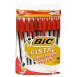 BIC Cristal Stic Ball Pen, Medium Point (1.0 mm), Red, 120 Pens