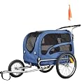 Extra Grosser Hundeanh�nger mit Jogger Kit Fahrradanh�nger 2in1 BLAU 70302-02