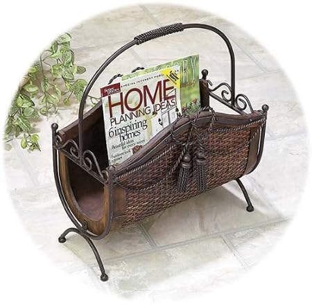 Bamboo Wood Metal Magazines Paper Rack Stand Bamboo Wood Metal Magazines Paper Rack Stand