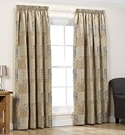 Patch Jacquard Pencil Pleat Curtains