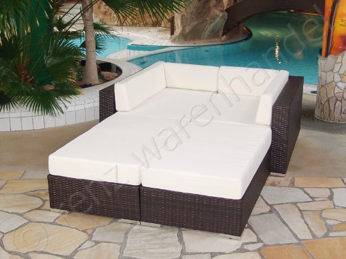 Gartenmöbel / Lounge Set Polyrattan braun meliert – Modena 8 Gartenmöbel / Lounge Set Polyrattan braun meliert – Modena 8