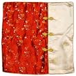 Chinese brocade pillow cover with zippered access - red and white