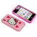 Smile Case Hello Kitty Pink Hearts Rhinestone Crysal Jeweled Snap on Full Cover Case for AT&T Verizon iPhone 4 4G (4-Four Hearts)