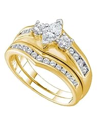0.50CT DIAMOND BRIDAL SET WITH 0.20CT MARQUISE CENTER
