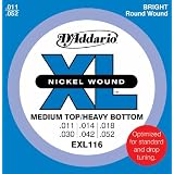guitar strings D Addario EXL116 Nickel Wound Electric Guitar Strings Medium Top Heavy Bottom 11 52 Electronics guitar strings