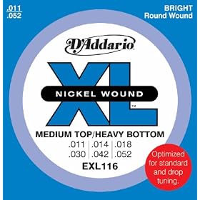 D'Addario Electric Guitar Strings Set, Xl Med/Hvy