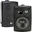 Dual 4" 3-Way 100-Watt Indoor/Outdoor Speakers - Black