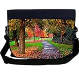 Multicolored Autumn Trees in Park NEOPRENE Laptop Sleeve Bag Messenger Bag - Laptop Bag -Notebook Bag - for Macbook Pro, Aspire, Samsung, Acer, ASUS, Dell, HP, Lenovo, Sony, Toshiba Unisex - Ideal Gift for all occassions!