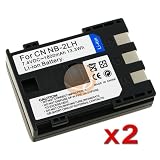 2 PACK NB-2LH NB2L Compatible Li-Ion Battery for Canon Digital Rebel XT / Digital Rebel XTi