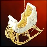 Baldwin Porcelain Sleigh Brass Christmas Ornament #77304.010