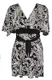 Kimono Top with Ties/black and Cream