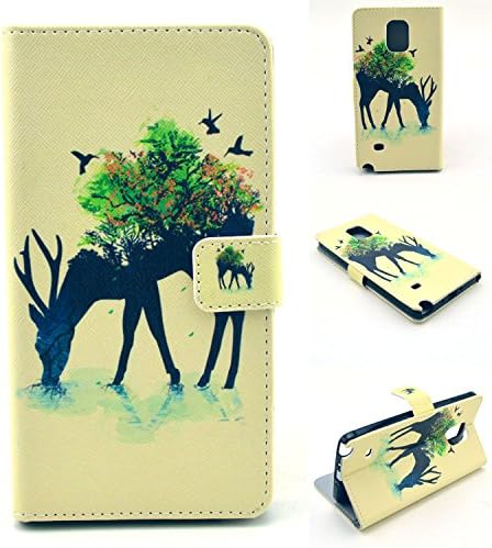 Note 4 Case,Galaxy Note 4 Case Coolbass Premium Leather Wallet Flip Protective Skin Case with Magnetic Closure[antelope] for Samsung Galaxy Note 4 IV