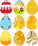 12 Assted Pastel and Polka Dot Easter Egg Ornaments