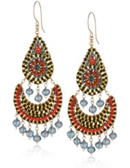 Miguel Ases Tanzanite Hydro-Quartz Small Bohemian Fan Drop Earrings