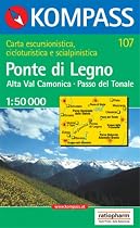 Kompass Karten, Ponte di Legno, Alta Val Camonica, Passo del Tonale: Wanderkarte. Carta escursionistica, cicloturistica e scialpinistica