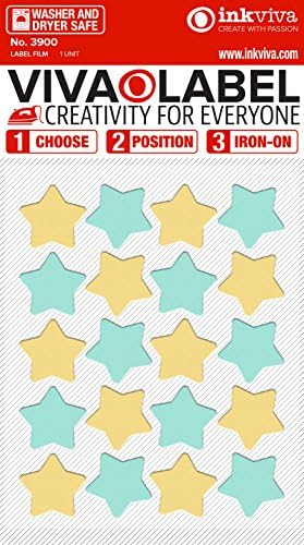 3D Star Iron on Applique Label 17mm Star Patch Package of 20 Matt Finish