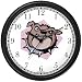 Bulldog with Spike Collar Cartoon Dog Wall Clock by WatchBuddy Timepieces (White Frame)