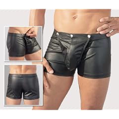 Lederimitat Herren Boxer schwarz