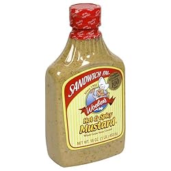 Woeber's Sandwich Pal Hot & Spicy Mustard, Six 16-Ounce Units (96-Ounces)