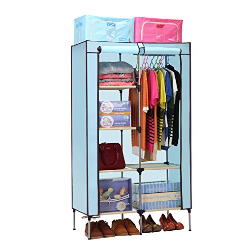 Sale Aojia Canvas Wardrobe Clothes Hanging Rail Cupboard Clothes