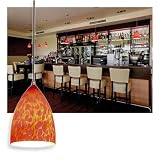 Pendelleuchte Tonga I Glas rot-orange