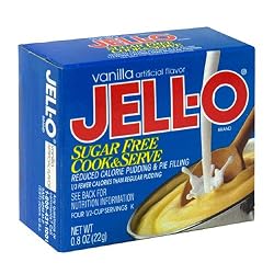 Jell-O Cook & Serve Pudding & Pie Filling, Sugar-Free, Fat Free, Vanilla, 0.8-Ounce Boxes (Pack of 24)
