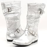 Bamboo Newark11 Mid-Calf Boots 6 Silver