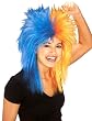Sports Fanatic Wig in Blue and Orange