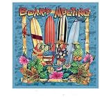 PARROT Surfing SHOWER CURTAIN BOARD MEETING Beach NEW