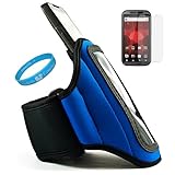 Blue Moisture Resistant Protective Neoprene Exercise Workout Armband with A ....