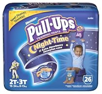 Huggies Pull-Ups Night*Time Pants, Size 2T-3T Boy, Case Pack, Four - 26 Count Jumbo Packs (104 Training Pants)