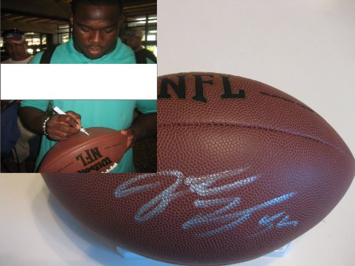 JON BEASON CAROLINA PANTHERS, MIAMI HURRICANES,SIGNED NFL FOOTBALL WITH PROOF + COA