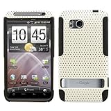 White Black 2 in 1 Hybrid Rubber Plastic Skin Case Cover for HTC Thunderbol ....